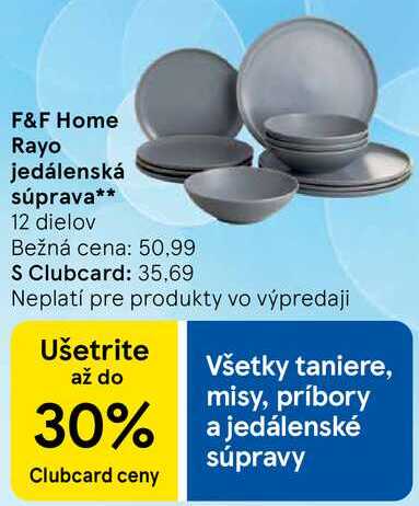 F&F Home Rayo jedálenská súprava, 12 dielov 
