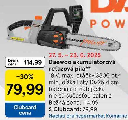Daewoo akumulátorová reťazová píla