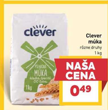 Clever múka rôzne druhy 1 kg 