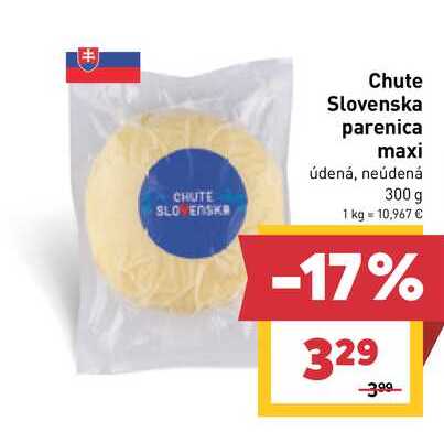 Chute Slovenska parenica maxi údená, neúdená 300 g 