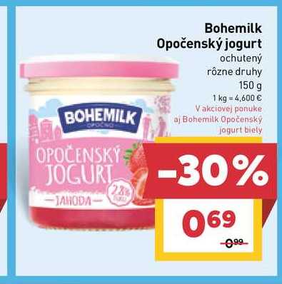 Bohemilk Opočenský jogurt ochutený rôzne druhy 150 g  v akcii