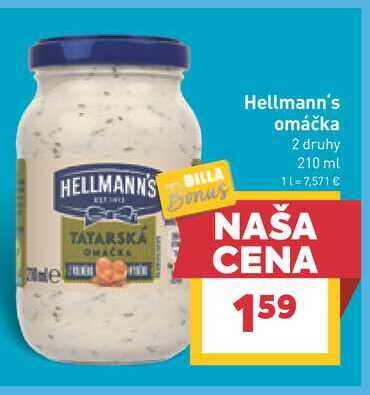 Hellmann's Tatárska omáčka 210 ml