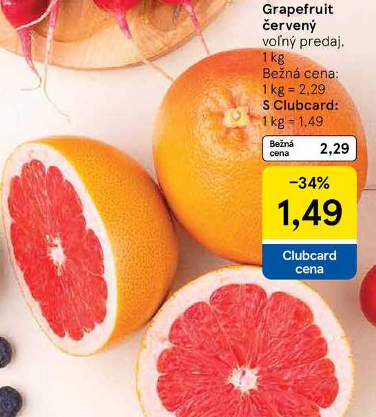 Grapefruit červený voľný predaj 1 kg