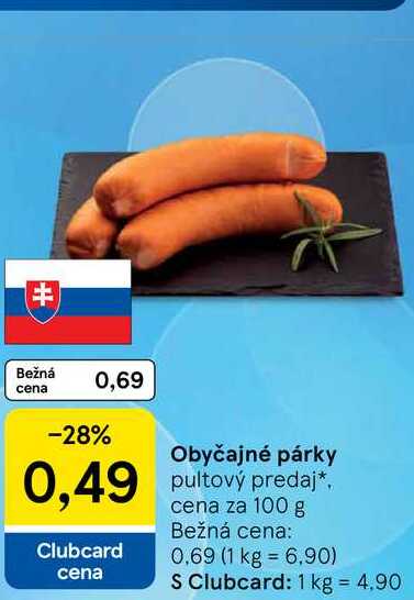 Obyčajné párky 100g