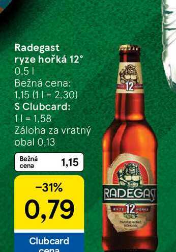 Radegast ryze hořká 12° 0.5l