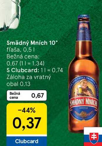 Smädný Mních 10° fľaša, 0,5 l v akcii