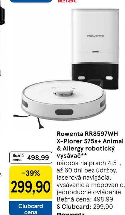 Rowenta RR8597WH X-Plorer S75s+ Animal & Allergy robotický vysávač