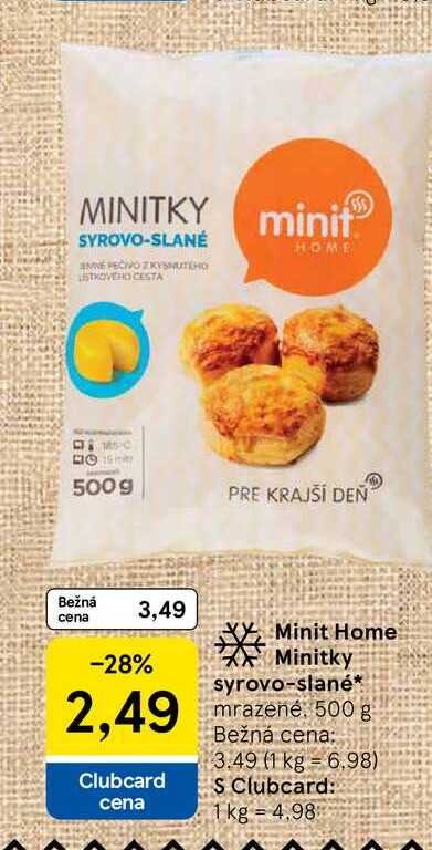 Minit Home Minitky syrovo-slané mrazené 500 g 