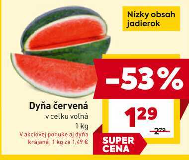 Dyňa červená v celku voľná 1 kg 