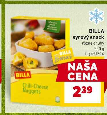 BILLA syrový snack rôzne druhy 250 g 