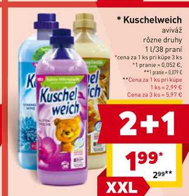 Kuschelweich aviváž rôzne druhy 1l/38 prani