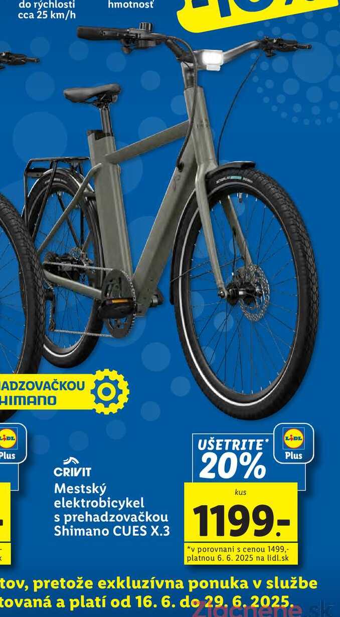 Mestský elektrobicykel s prehadzovačkou Shimano CUES X.3