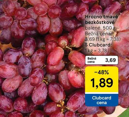 Hrozno tmavé bezkôstkové balené, 500 g