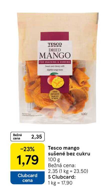 Tesco mango sušené bez cukru 100g