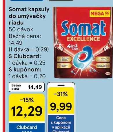 Somat kapsuly do umývačky riadu 50 dávok 