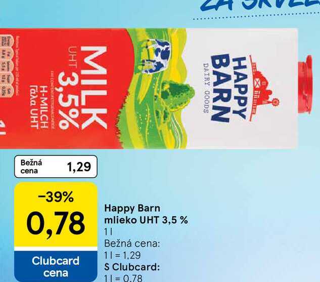 Happy Barn mlieko UHT 3,5 % 1l