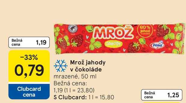 Mrož jahody v čokoláde mrazené, 50 ml 