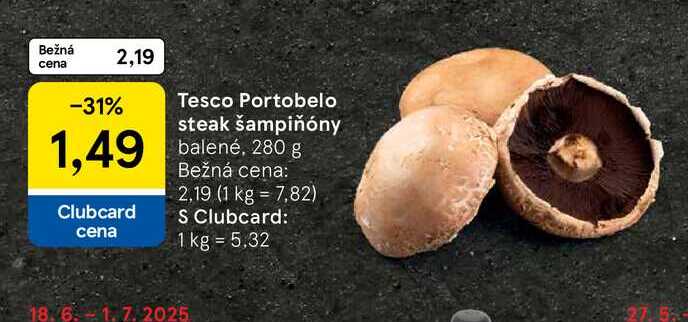 Portobelo steak šampiňóny balené, 280 g 