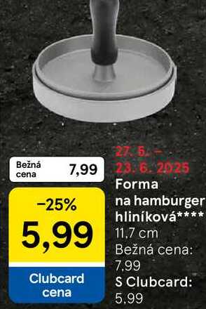 Forma na hamburger hliníková
