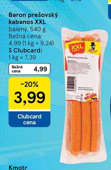 Baron prešovský kabanos XXL balený, 540 g 
