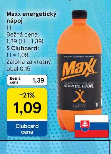 Maxx energetický nápoj 1l
