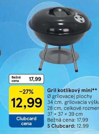 Gril kotlíkový mini Ø grilovacej plochy 34 cm