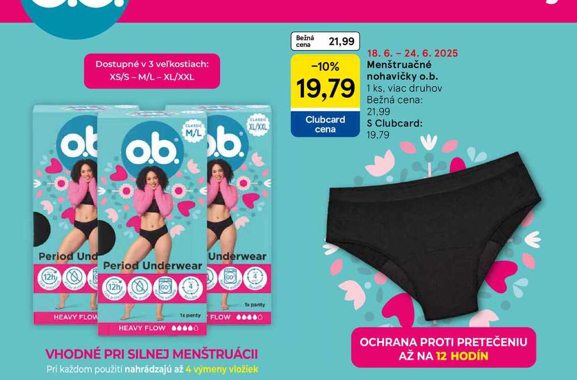Menštruačné nohavičky o.b. 1 ks