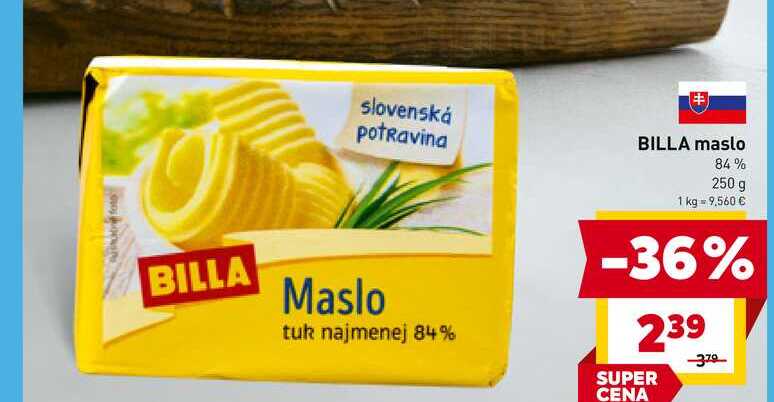BILLA maslo 84% 250 g 