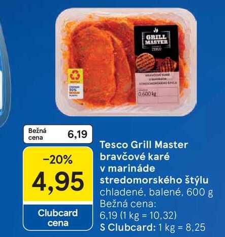 Grill Master bravčové karé v marináde chladené, balené, 600 g