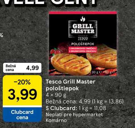 Tesco Grill Master pološtiepok 4x90g