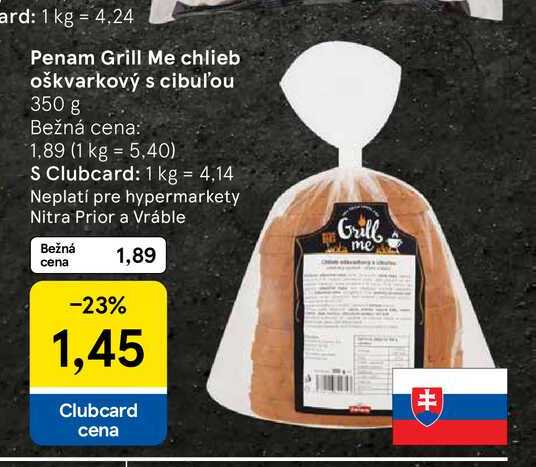 Penam Grill Me chlieb oškvarkový s cibuľou 350 g