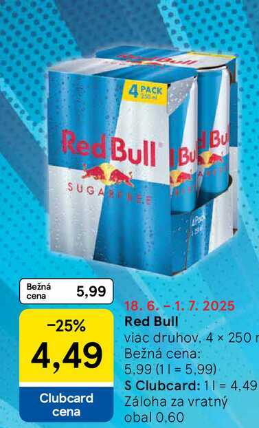 Red Bull viac druhov, 4 x 250 ml