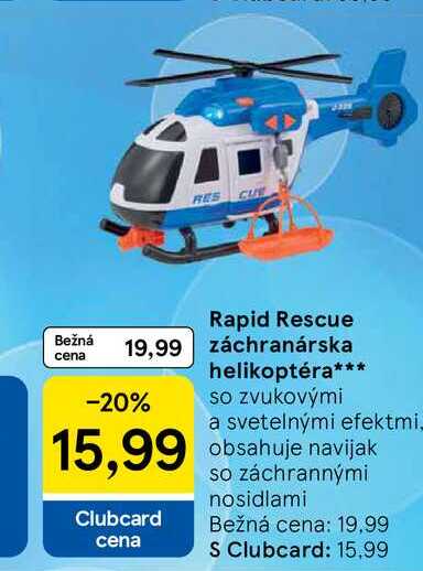 Rapid Rescue záchranárska helikoptéra so zvukovými a svetelnými efektmi