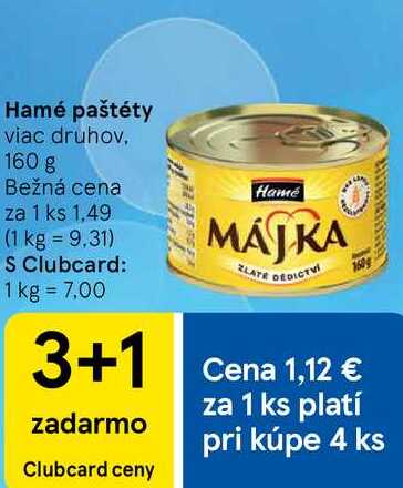 Hamé paštéty viac druhov, 160 g 