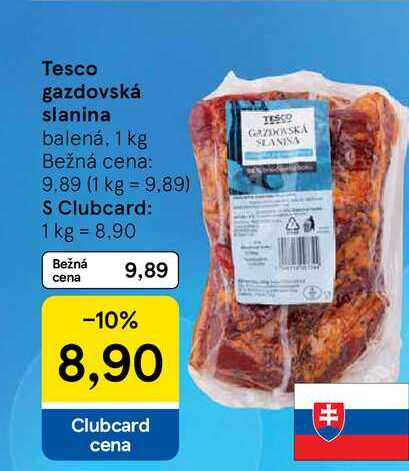 Tesco gazdovská slanina balená, 1 kg