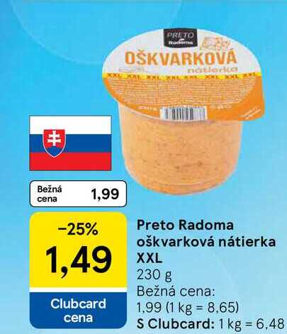 Preto Radoma oškvarková nátierka XXL 230 g 