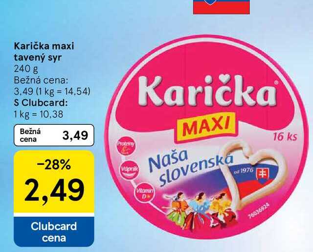Karička maxi tavený syr 240 g