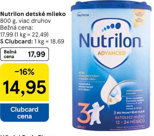 Nutrilon detské mlieko 800 g, viac druhov