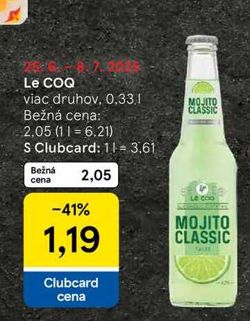Le COQ viac druhov, 0,33l