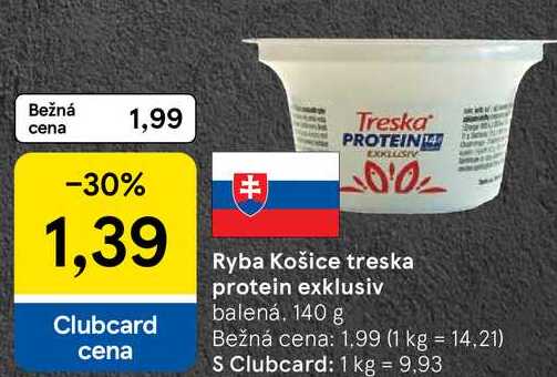 Ryba Košice treska protein exklusiv, 140 g