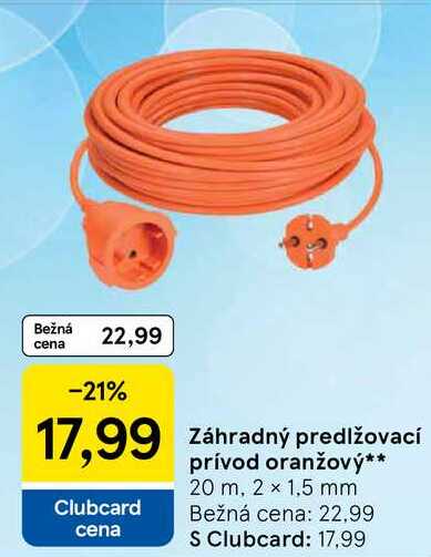 Záhradný predlžovací prívod oranžový