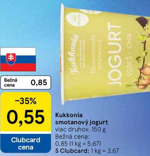 Kukkonia smotanový jogurt, 150 g