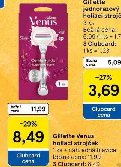 Gillette Venus holiaci strojček, 1 ks + náhradná hlavica 