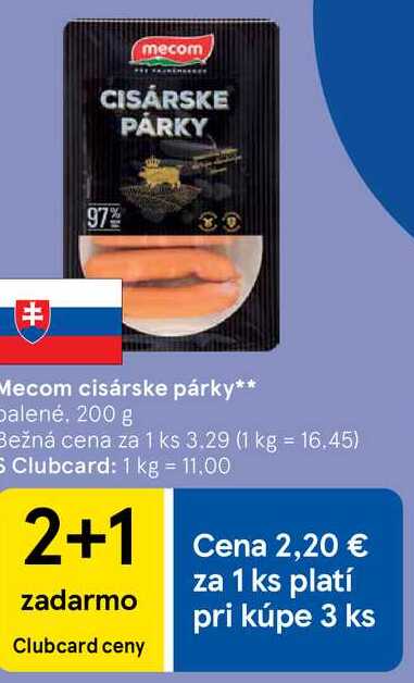 Mecom cisárske párky, 200 g