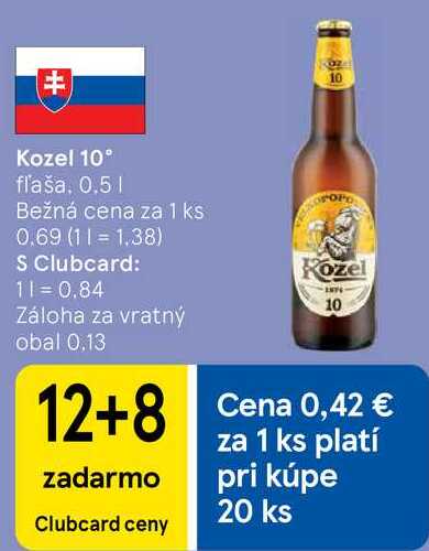 Kozel 10°, 0,5 l