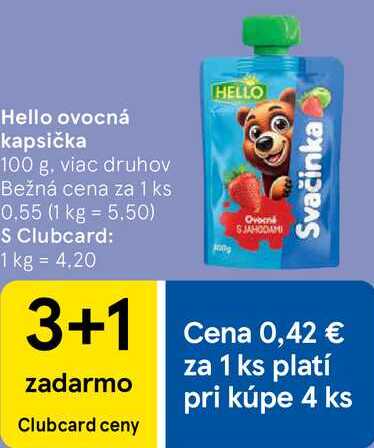 Hello ovocná kapsička, 100 g