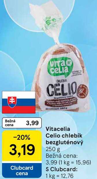 Vitacelia Celio chlebík bezgluténový, 250 g