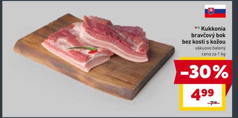 Kukkonia bravčový bok bez kosti s kožou vákuovo balený cena za 1 kg 