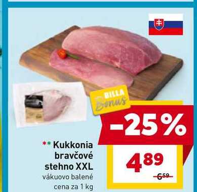 Kukkonia bravčové stehno XXL vákuovo balené cena za 1 kg 