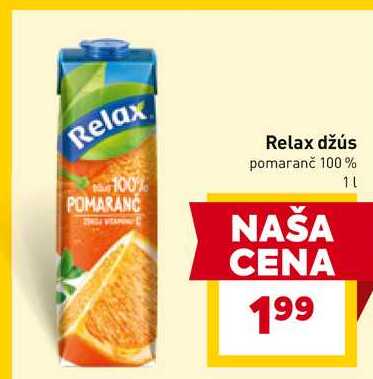 Relax džús pomaranč 100% 1l